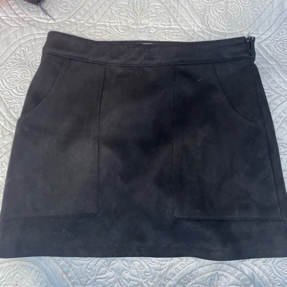 Boutique Black Suede Skirt